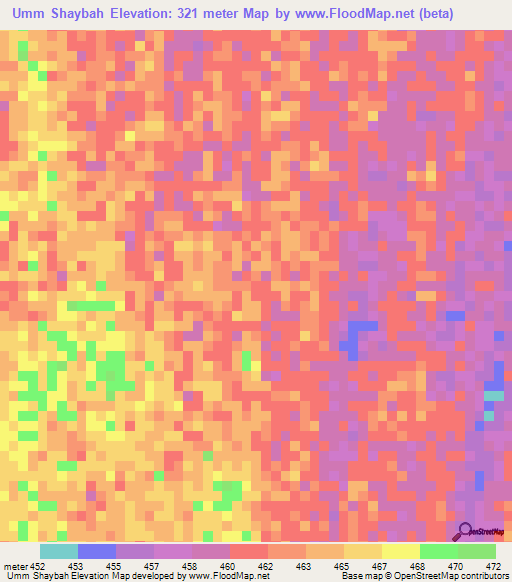 Umm Shaybah,Sudan Elevation Map