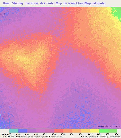 Umm Shanaq,Sudan Elevation Map