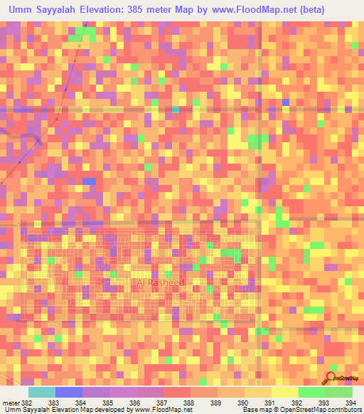 Umm Sayyalah,Sudan Elevation Map