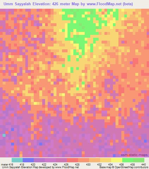 Umm Sayyalah,Sudan Elevation Map