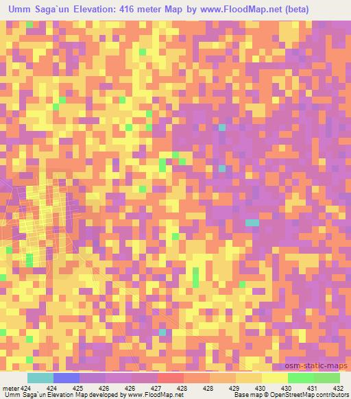 Umm Saga`un,Sudan Elevation Map