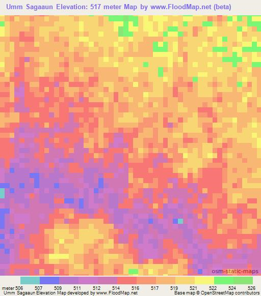 Umm Sagaaun,Sudan Elevation Map