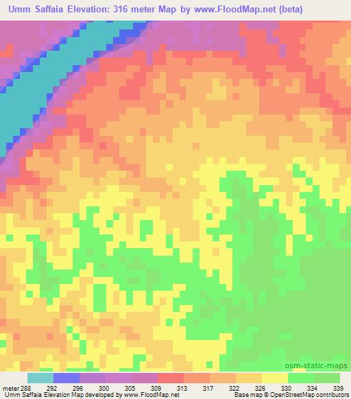 Umm Saffaia,Sudan Elevation Map
