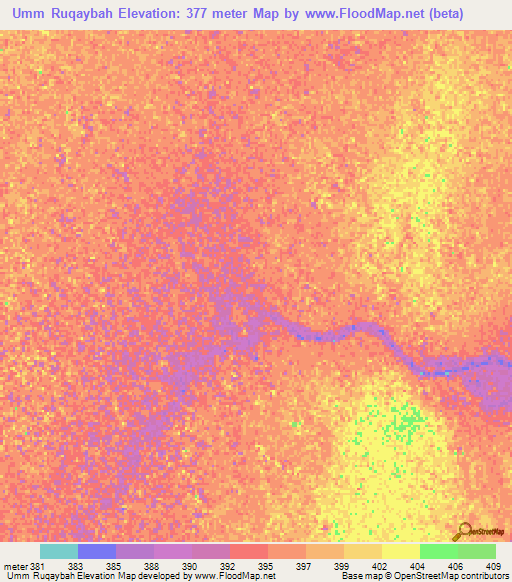 Umm Ruqaybah,Sudan Elevation Map