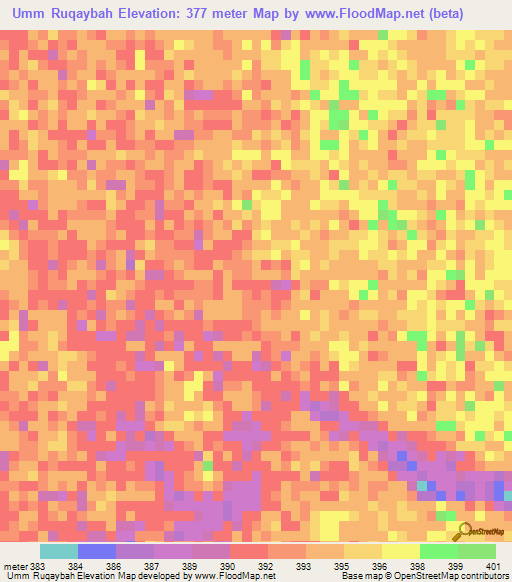 Umm Ruqaybah,Sudan Elevation Map