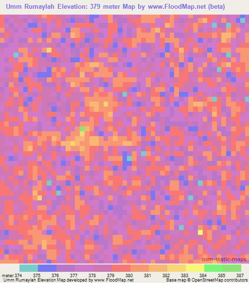 Umm Rumaylah,Sudan Elevation Map