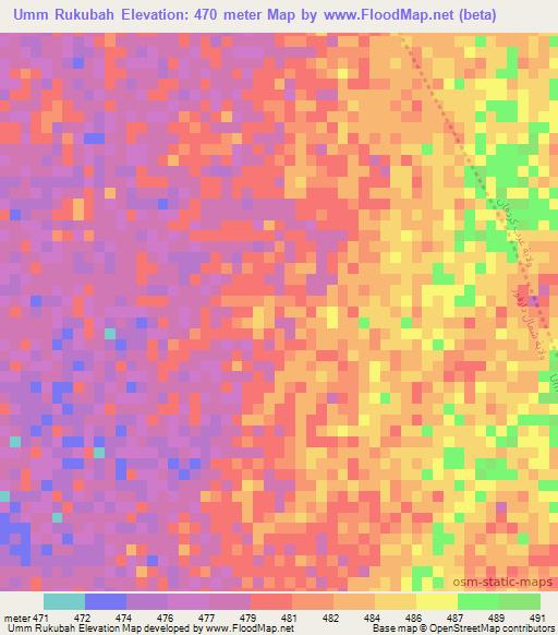 Umm Rukubah,Sudan Elevation Map