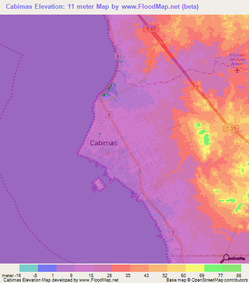 Cabimas,Venezuela Elevation Map