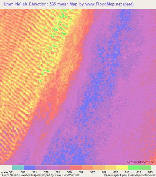 Umm Na`lah,Sudan Elevation Map
