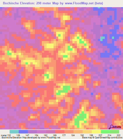 Bochinche,Venezuela Elevation Map
