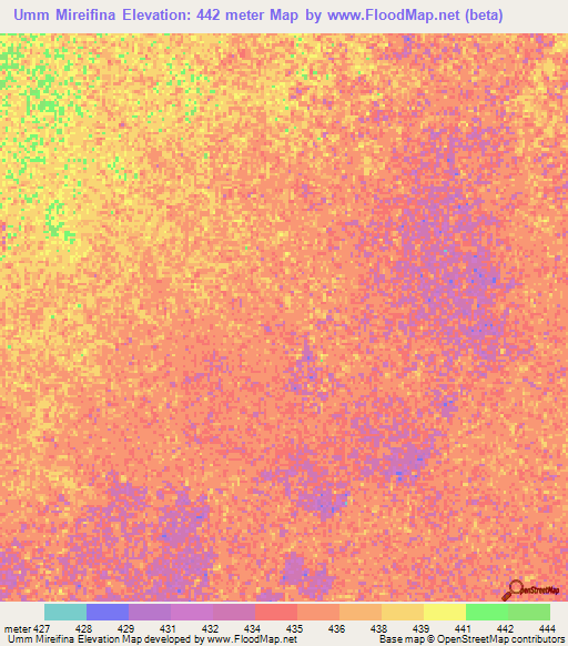 Umm Mireifina,Sudan Elevation Map