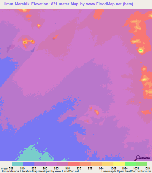 Umm Marahik,Sudan Elevation Map