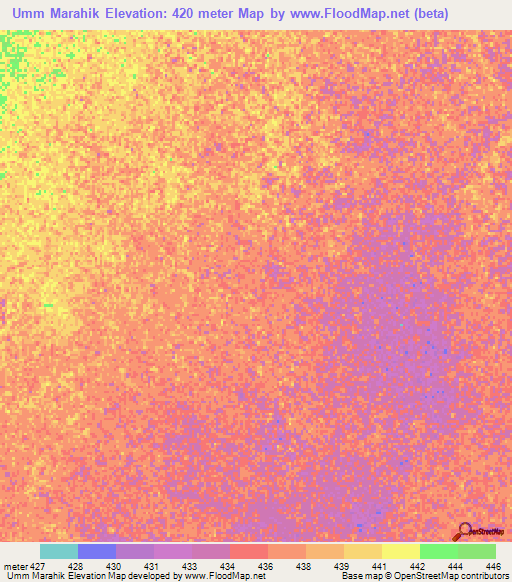 Umm Marahik,Sudan Elevation Map