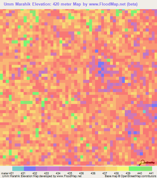 Umm Marahik,Sudan Elevation Map