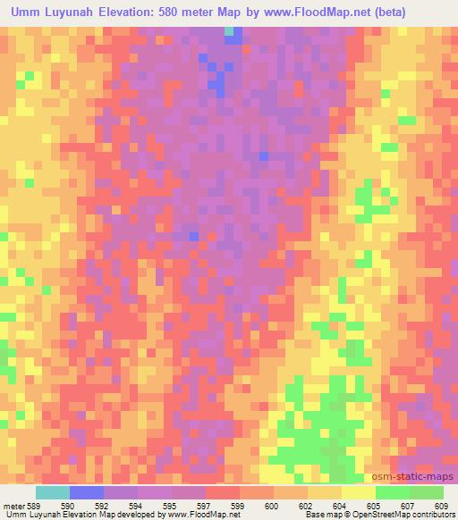 Umm Luyunah,Sudan Elevation Map