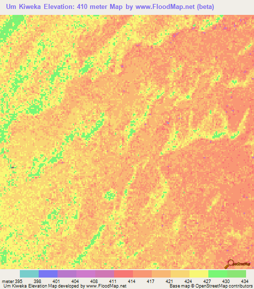 Um Kiweka,Sudan Elevation Map