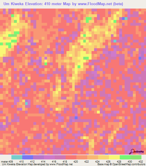 Um Kiweka,Sudan Elevation Map