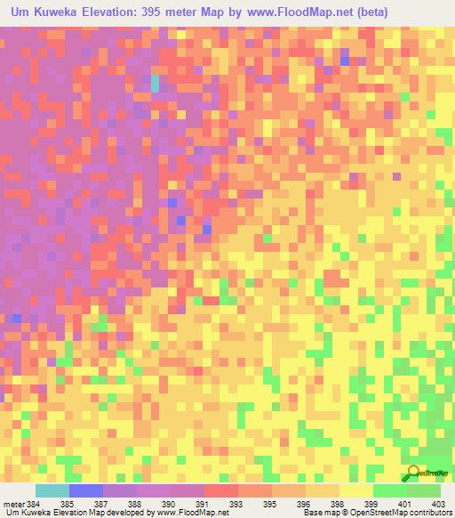 Um Kuweka,Sudan Elevation Map