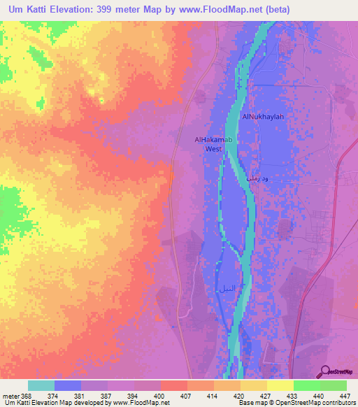 Um Katti,Sudan Elevation Map