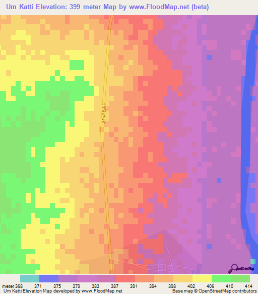 Um Katti,Sudan Elevation Map