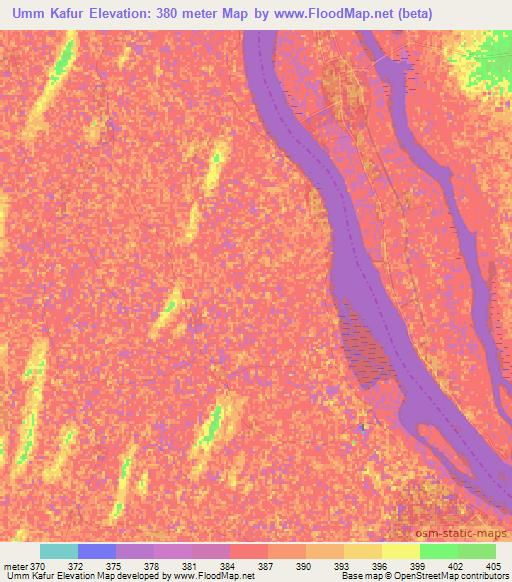 Umm Kafur,Sudan Elevation Map