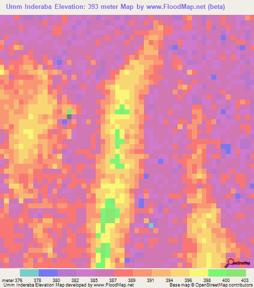Umm Inderaba,Sudan Elevation Map
