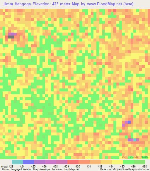 Umm Hangoga,Sudan Elevation Map
