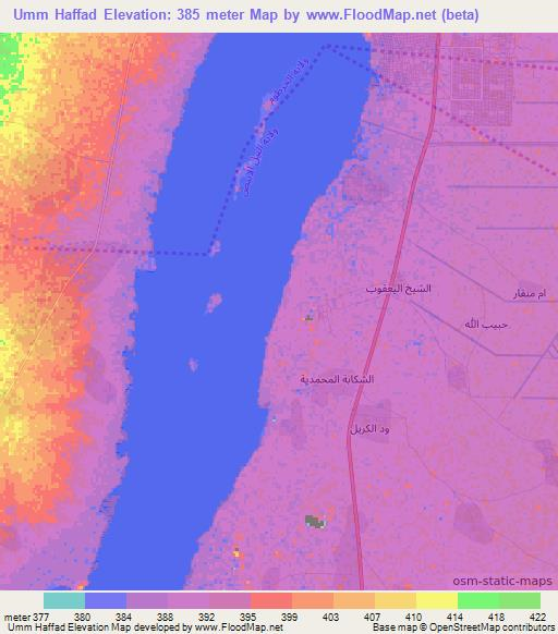 Umm Haffad,Sudan Elevation Map