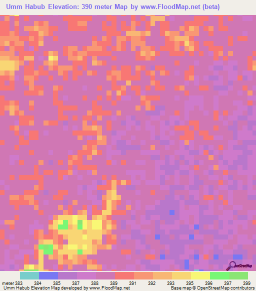 Umm Habub,Sudan Elevation Map