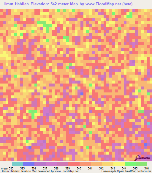 Umm Habilah,Sudan Elevation Map