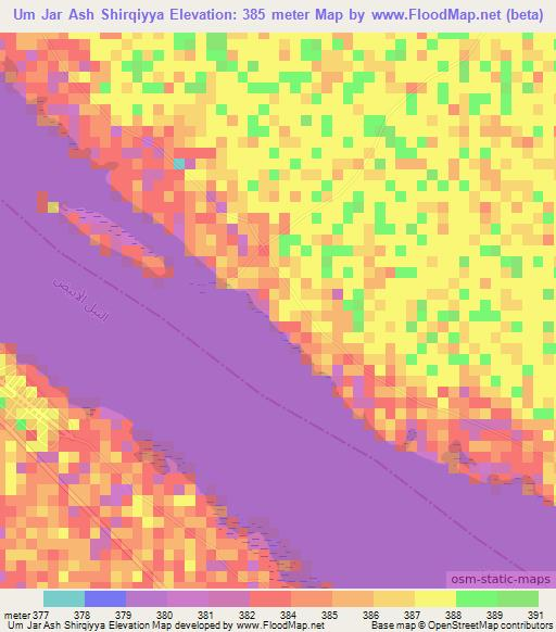 Um Jar Ash Shirqiyya,Sudan Elevation Map