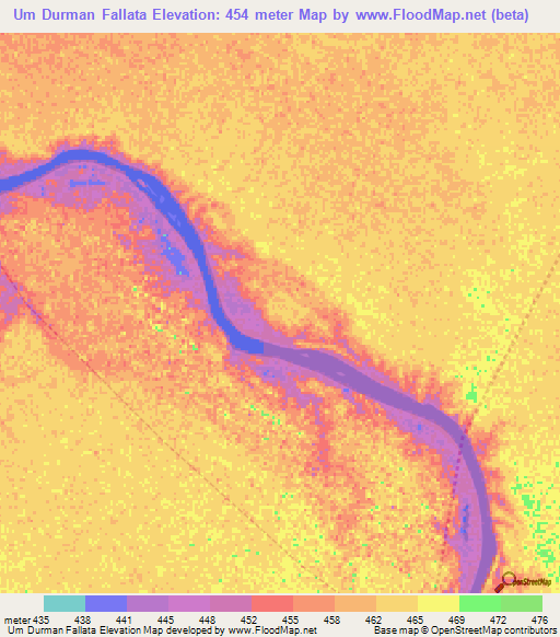 Um Durman Fallata,Sudan Elevation Map