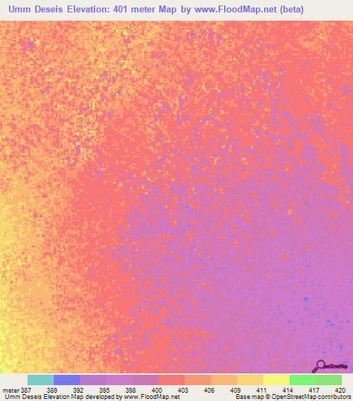 Umm Deseis,Sudan Elevation Map
