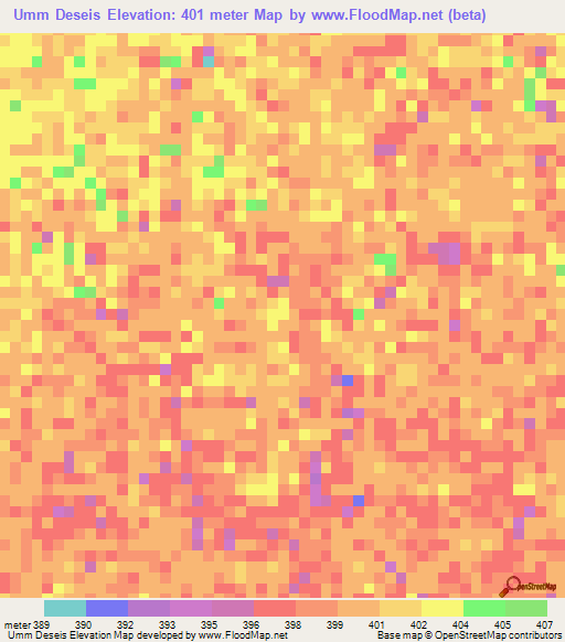 Umm Deseis,Sudan Elevation Map