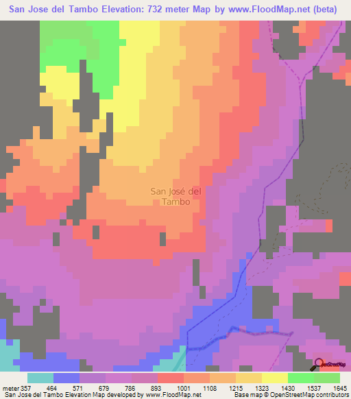 San Jose del Tambo,Ecuador Elevation Map