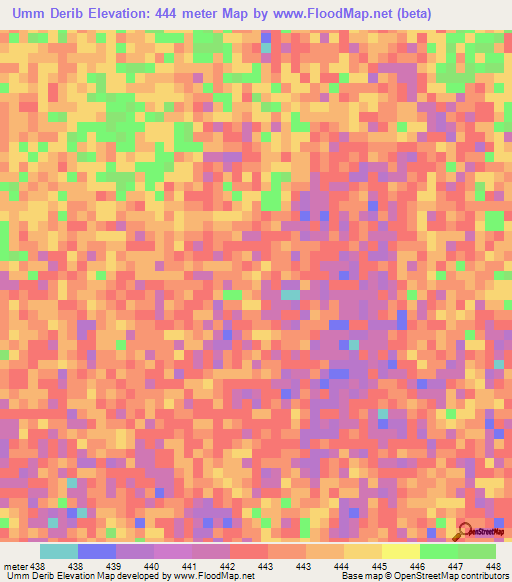 Umm Derib,Sudan Elevation Map