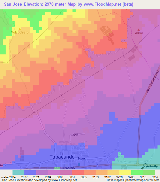 San Jose,Ecuador Elevation Map