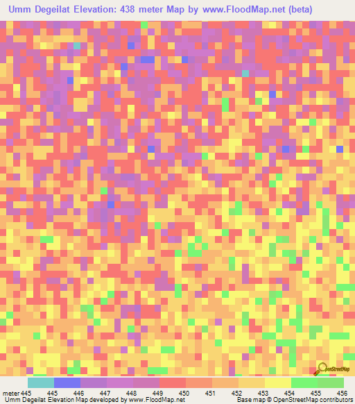 Umm Degeilat,Sudan Elevation Map