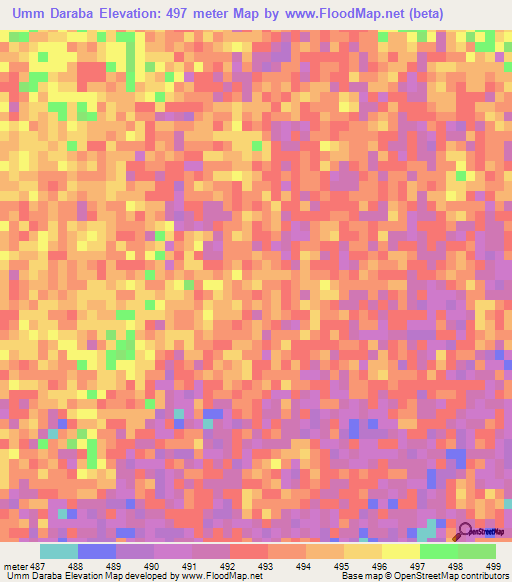 Umm Daraba,Sudan Elevation Map