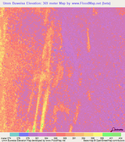 Umm Buweisa,Sudan Elevation Map