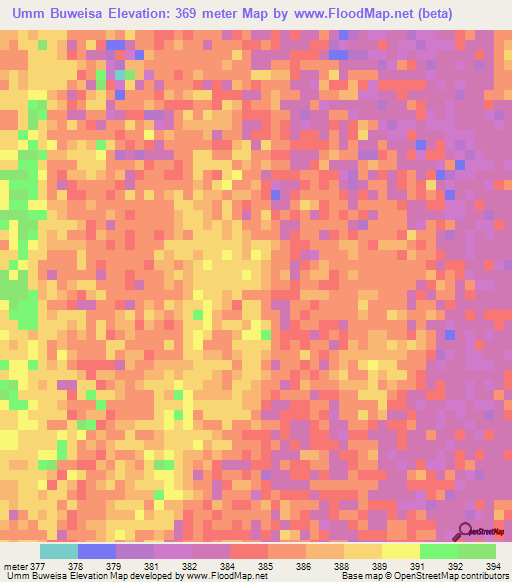 Umm Buweisa,Sudan Elevation Map