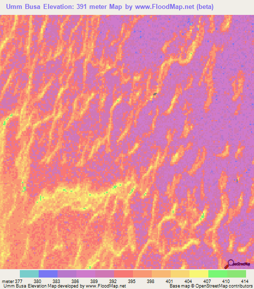 Umm Busa,Sudan Elevation Map