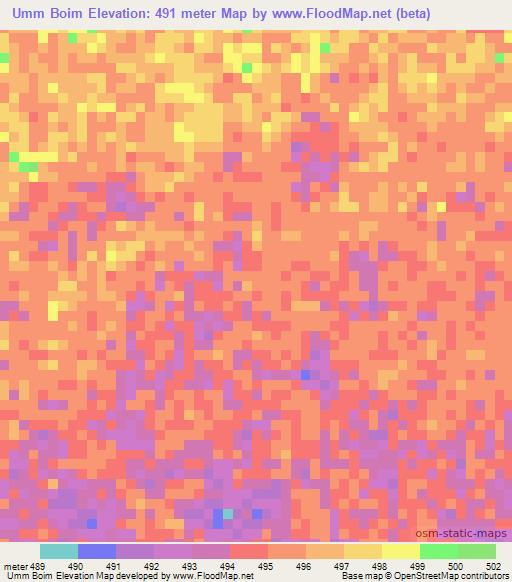Umm Boim,Sudan Elevation Map