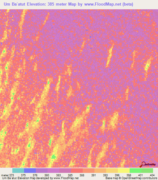 Um Ba`atut,Sudan Elevation Map