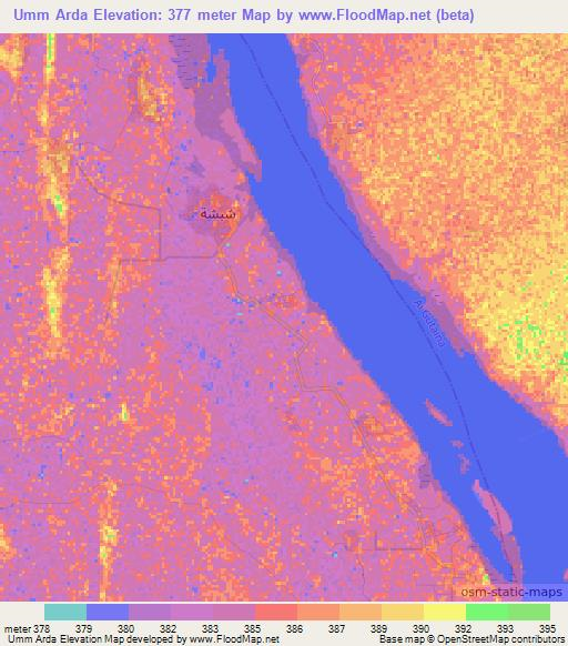 Umm Arda,Sudan Elevation Map