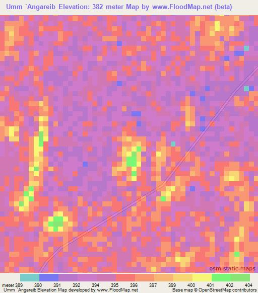 Umm `Angareib,Sudan Elevation Map