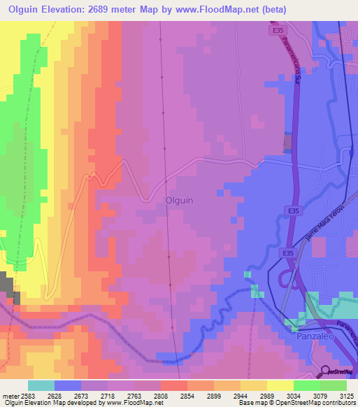 Olguin,Ecuador Elevation Map