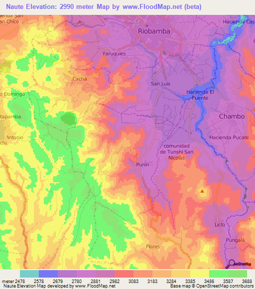 Naute,Ecuador Elevation Map