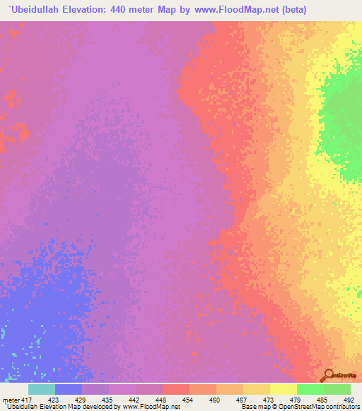 `Ubeidullah,Sudan Elevation Map