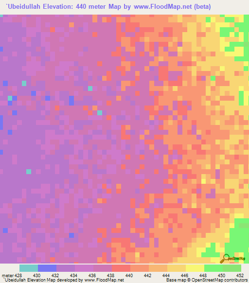 `Ubeidullah,Sudan Elevation Map